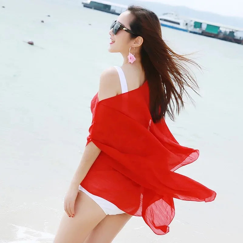 Chiffon Bikini Scarf Pareo Sarong Wrap mini dress  For Women fashion Vacation Summer Beach Cover Up - Matrix Studios