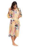 2015 Silk Bathrobe Women Satin Kimono Robes For Women Floral Robes Bridesmaids Long Kimono Robe Bride Silk Robe Dressing Gown - Matrix-studios.com