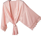 Bride Bridesmaid Lace Silky Satin Loungewear Monring robe  A9007 - Matrix-studios.com