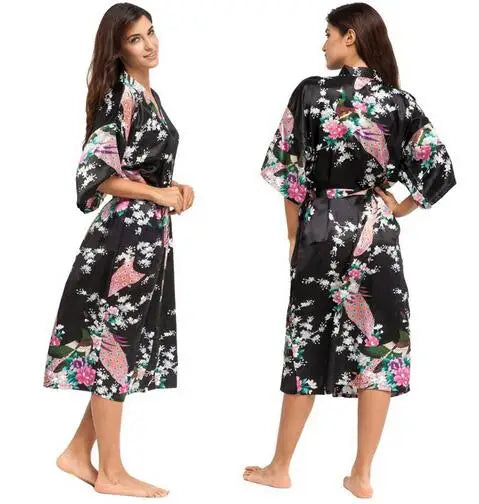 Silk Kimono Robe Bathrobe Women Satin Robe Silk Robes Night Sexy Robes Night Grow For Bridesmaid Summer Plus SizeS-XXXL 010412 - Matrix-studios.com