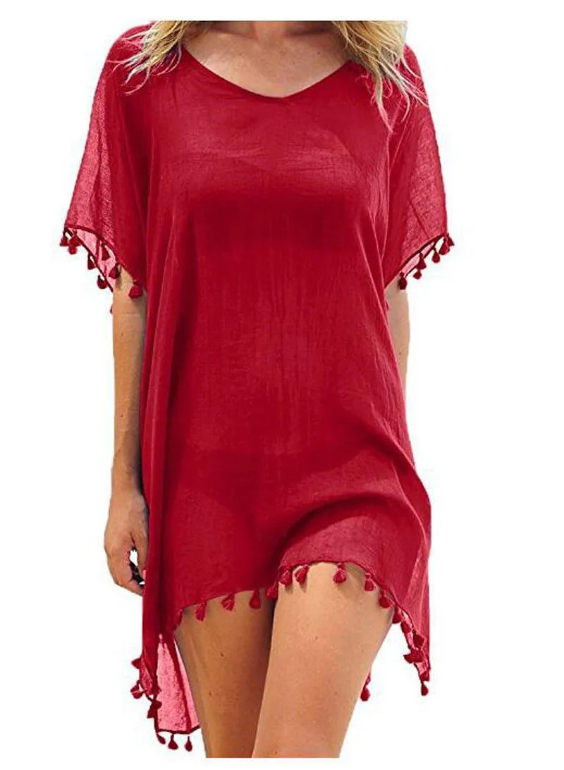 Women Beach Cover Up Lace Hollow Crochet Swimsuit Beach Dress Women 2025 Summer Cover-Ups Bathing Suit Ladies Beach Wear Tunic - Matrix Studios
