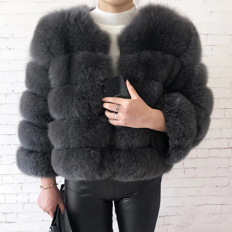 2026 New Style Real Fur Coat 100% Natural Fur Jacket Female Winter Warm Leather Fox Fur Coat High Quality Fur Vest - Matrix Studios