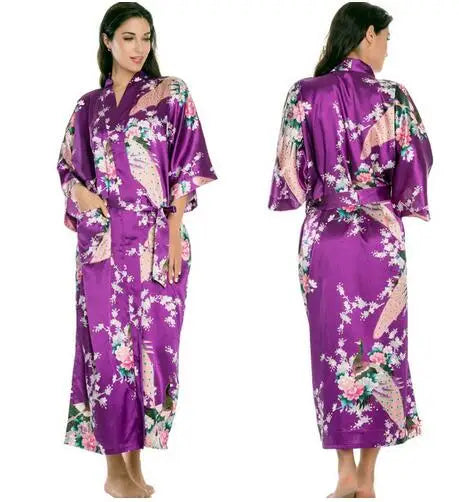 Silk Kimono Robe Bathrobe Women Satin Robe Silk Robes Night Sexy Robes Night Grow For Bridesmaid Summer Plus SizeS-XXXL 010412 - Matrix-studios.com