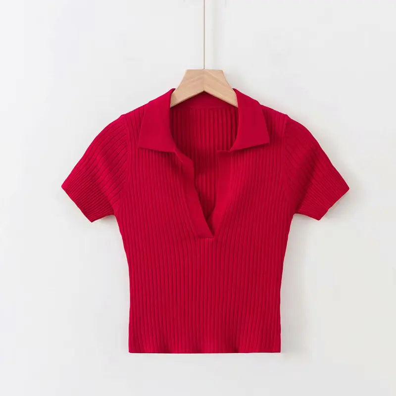 Summer ladies polo shirt women shorts short sleeve white solid cropped polo shirts mujer streetwear - Matrix-studios.com