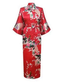 Plus Size XXXL Chinese Women Long Robe Print Flower Peacock Kimono Bathrobe Gown Bride Bridesmaid Wedding Robes Sexy Sleepwear - Matrix-studios.com