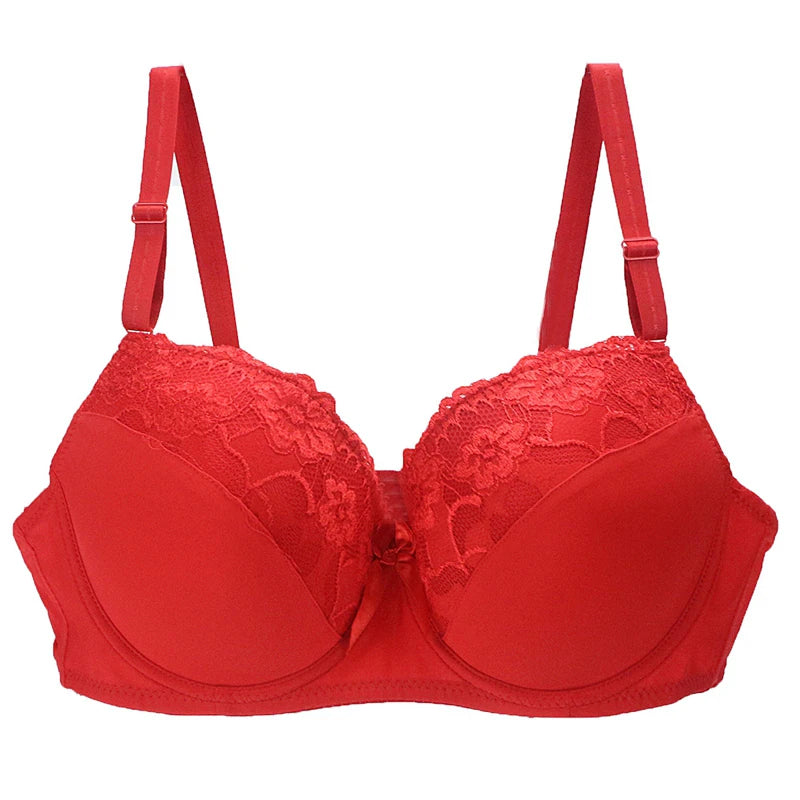 BCDE Cup Bras Sexy Lace Massage Ladies Push Up Brassiere Floral Female Lingerie Underwire Women Underwear - Matrix Studios