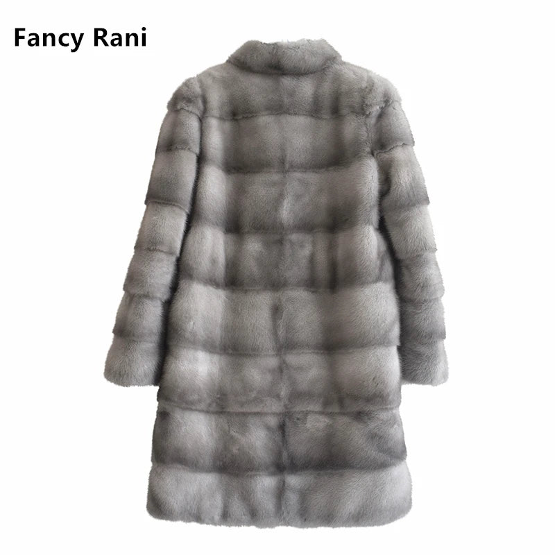 Fancy Rani Real Mink Fur Coat Natural Women Winter Long Leather Jacket Luxury Female Clothes  2023 Mink Fur Coat Women Promotion - Matrix Studios