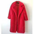 Winter Women High Quality Faux Rabbit Fur Coat Luxury Long Fur Coat Loose Lapel OverCoat Thick Warm Plus Size Female Plush Coats - Matrix Studios