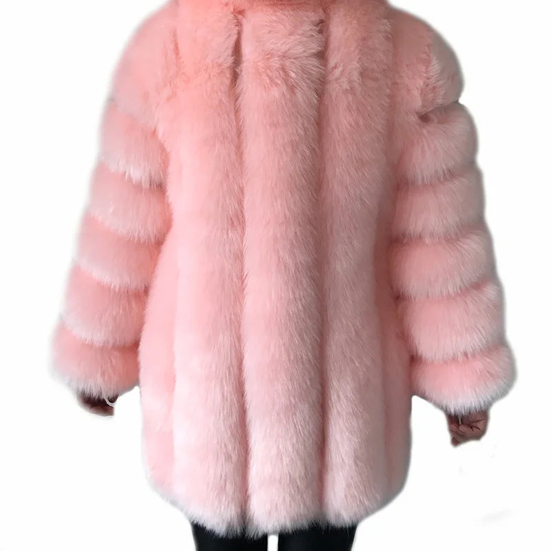 HJQJLJLS 2022 Winter New Fashion Women Long Faux Fur Coat Female Fuzzy Fur Coat Winter Thick Warm Fluffy Artificial Fur Jacket - Matrix Studios