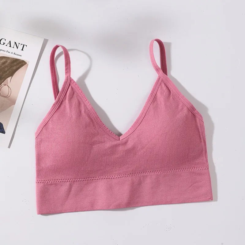 Women's Crop Top Ribbed Tube Top U-Back Comfort Bra Streetwear Camis Sexy Lingerie Seamless Underwear Sports Tank Bralette M-XL - Matrix Studios
