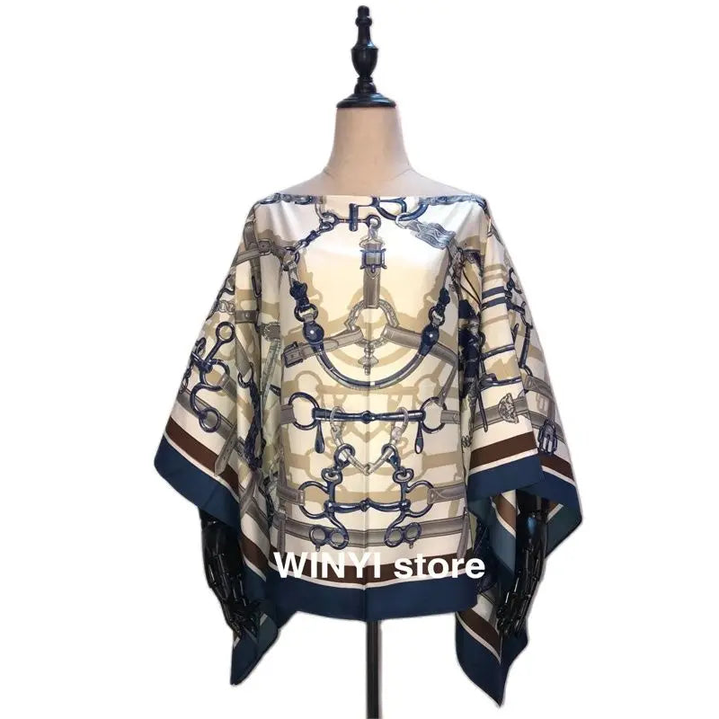 Fashion европейская одежда For Women Popular Thailand Summer Bohemian Printed Batwing Sleeve Silk kaftan Blouse For Night Party - Matrix Studios