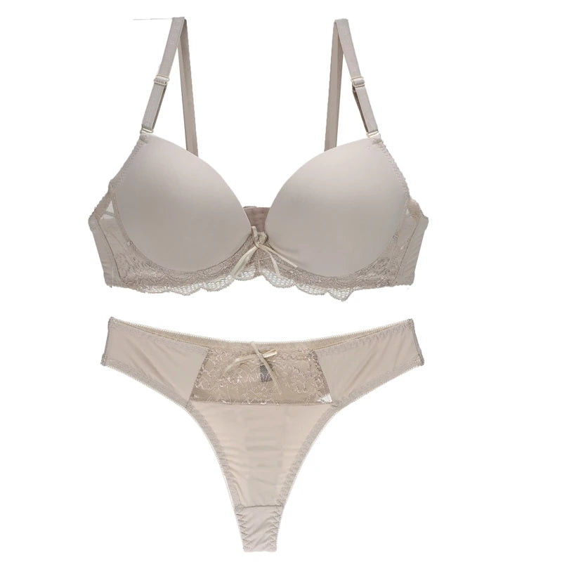 Nouvelle Seamless BCDE Cup Women Underwear Intimates Lace Thongs Lingerie Set Sexy Blue Pink Purple White Bra Panty - Matrix-studios.com