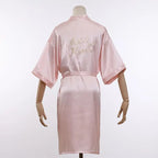 Wedding Bride Bridesmaid Robe Dressing Gown Sexy Women Bathrobe Nightgown Short Sleepwear Casual Flower Kimono Geisha M L XL - Matrix-studios.com