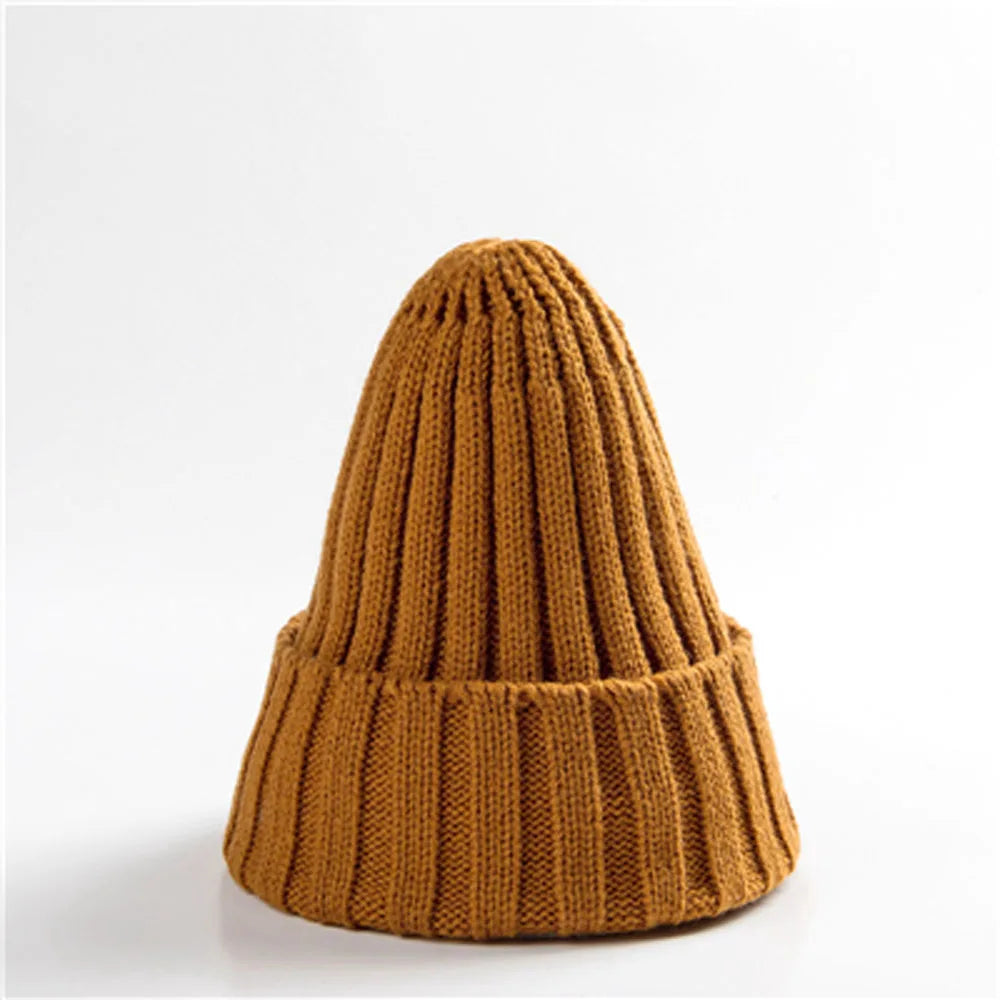 New Candy Colors Winter Women Knitted Hat Warm Soft Trendy Kpop Style Wool Beanie Elegant All-match Cap