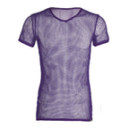 Mens Mesh Cycling Base Layers Shirt Quick Dry Cool Cycling Vest Black See Through Clubwear Tee Shirt Fishnet Jersey Sportswear - Matrix Studios