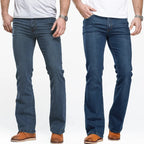 LGRG Mens Boot Cut Jeans Slightly Flared Slim Fit Blue Black Trousers Designer Classic Male Stretch Denim Pants - Matrix Studios