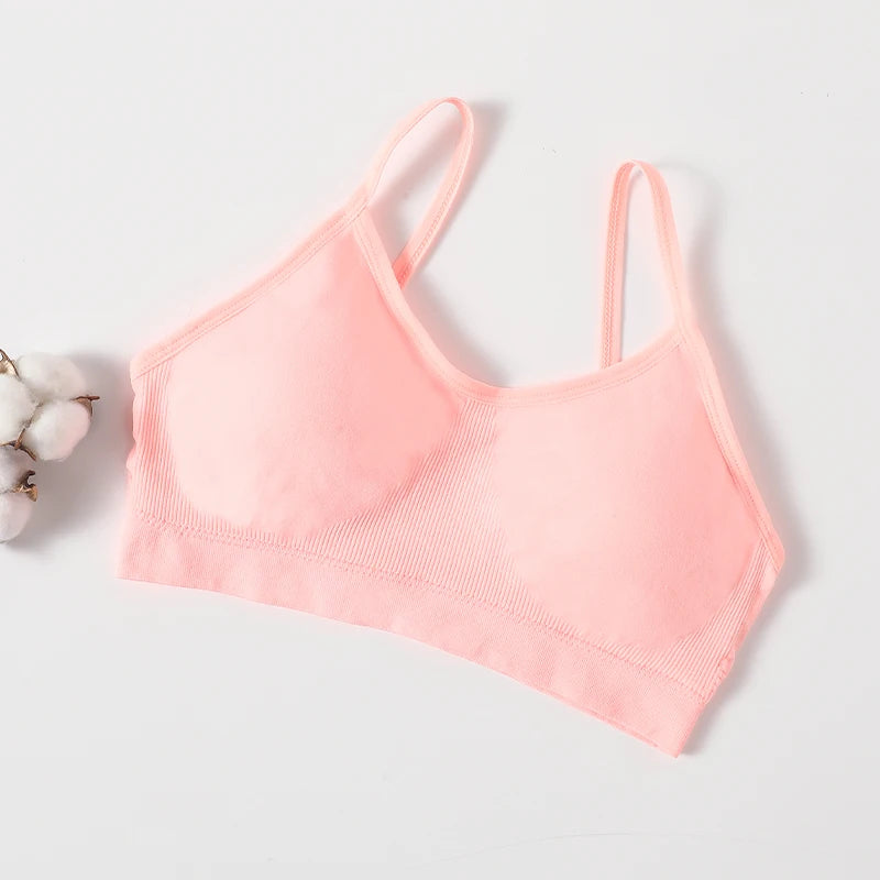 Women's Wireless Bra Sports Tube Top Ribbed Ruched Camisole Bralette With/Without Pads Underwear Sexy Lingerie M-L Intimates - Matrix Studios
