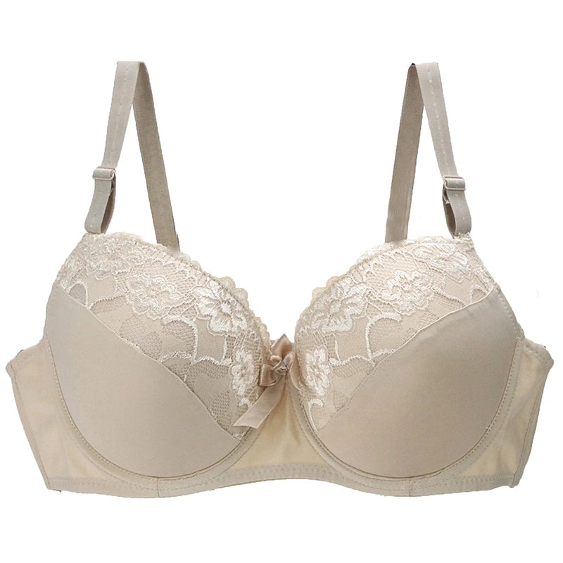 BCDE Cup Bras Sexy Lace Massage Ladies Push Up Brassiere Floral Female Lingerie Underwire Women Underwear - Matrix Studios