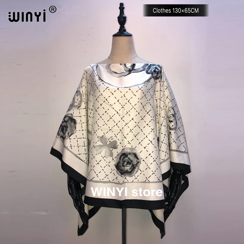 Fashion европейская одежда For Women Popular Thailand Summer Bohemian Printed Batwing Sleeve Silk kaftan Blouse For Night Party - Matrix Studios
