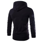 Men's Hoodies Long Sleeve Sweatshirts for Men Zipper Hooded Pullover High Neck Mens Sweatshirt Top Jacket Coat Black Sweater - Matrix Studios