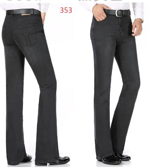 Men's Flare Jeans Mid-Rise Elastic Flare Jeans Fashion Men Flare Jeans Men's Denim Pants Multiple Color Size 26-40 - Matrix Studios