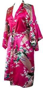 Satin Silk Women Wedding Bridemaid Robe Sexy Crane Print Bathrobe Short Long Kimono Night Gown Robe Fashion Dressing Gown Female - Matrix-studios.com