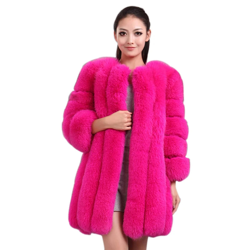 HJQJLJLS 2022 Winter New Fashion Women Long Faux Fur Coat Female Fuzzy Fur Coat Winter Thick Warm Fluffy Artificial Fur Jacket - Matrix Studios