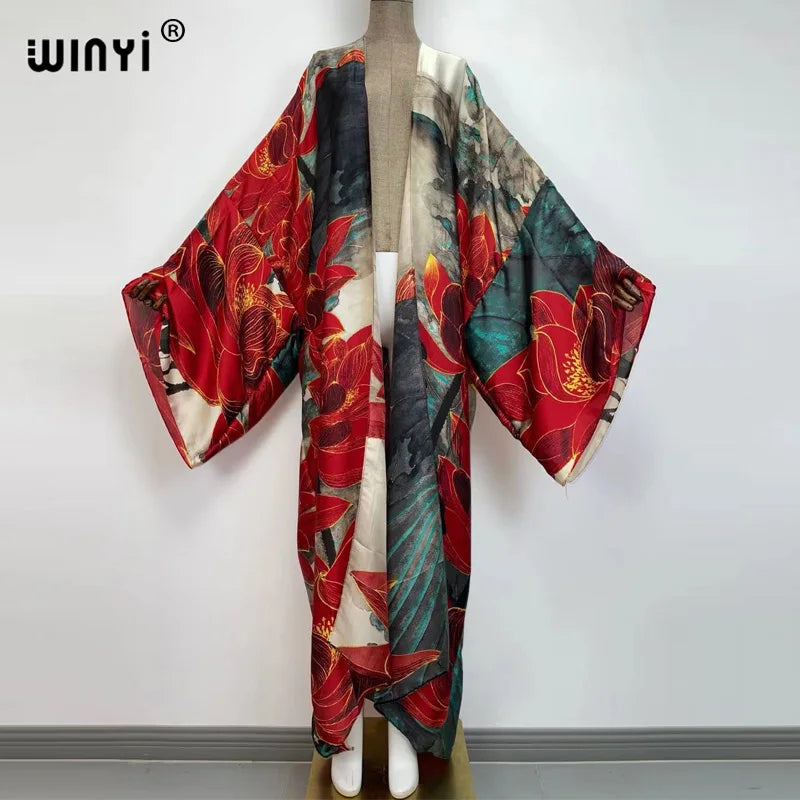Europe WINYI bikini sweet lady pink boho Cardigan stitch Cocktail sexy Boho Maxi Holiday Batwing Sleeve KIMONO mujer - Matrix Studios