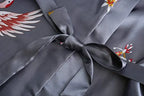 Silk Satin Wedding Bride Bridesmaid Robe Floral Bathrobe Short Kimono Robe Night Robe Bath Robe Fashion Dressing Gown For Women - Matrix-studios.com