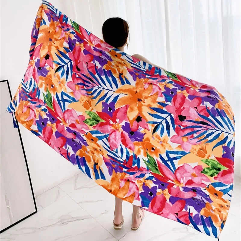 20 Styles 90x180cm Cotton Linen Summer Beach Dress Bikini Cover-ups Sarong Wrap Scarf Women Brazilian Swimsuit Bathing Cover Up - Matrix Studios