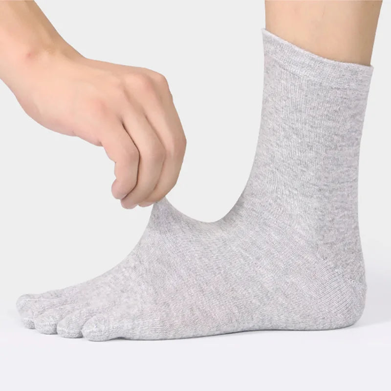 Unisex Toe Socks Men and Women Five Fingers Socks Breathable Cotton Socks Sports Running Solid Color Black White Grey happy Soks - Matrix Studios