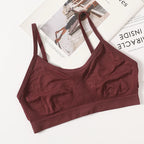 Women's Wireless Bra Sports Tube Top Ribbed Ruched Camisole Bralette With/Without Pads Underwear Sexy Lingerie M-L Intimates - Matrix Studios