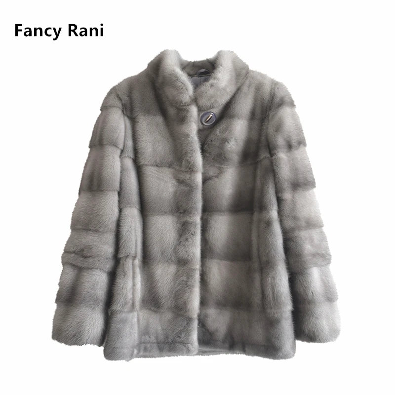 Fancy Rani Real Mink Fur Coat Natural Women Winter Long Leather Jacket Luxury Female Clothes  2023 Mink Fur Coat Women Promotion - Matrix Studios