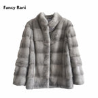 Fancy Rani Real Mink Fur Coat Natural Women Winter Long Leather Jacket Luxury Female Clothes  2023 Mink Fur Coat Women Promotion - Matrix Studios
