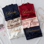 Wedding Bride Bridesmaid Robe Dressing Gown Sexy Women Bathrobe Nightgown Short Sleepwear Casual Flower Kimono Geisha M L XL - Matrix-studios.com