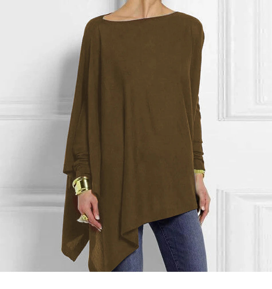 Cotton Irregular Women Blouses Shirt 2022 Autumn Female Solid Pullover Tops Casual O Neck Long Sleeve Blouse Ladies Tunic Blusas - Matrix-studios.com