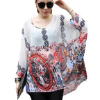 Women Blouses Plus Size Clothing Summer 2021 Novelty Bohemian Shirts Blusas Femininas Bohemian Style Women's Chiffon Tops Tees - Matrix-studios.com