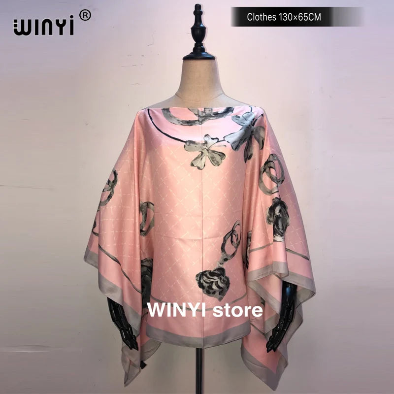 Fashion европейская одежда For Women Popular Thailand Summer Bohemian Printed Batwing Sleeve Silk kaftan Blouse For Night Party - Matrix Studios