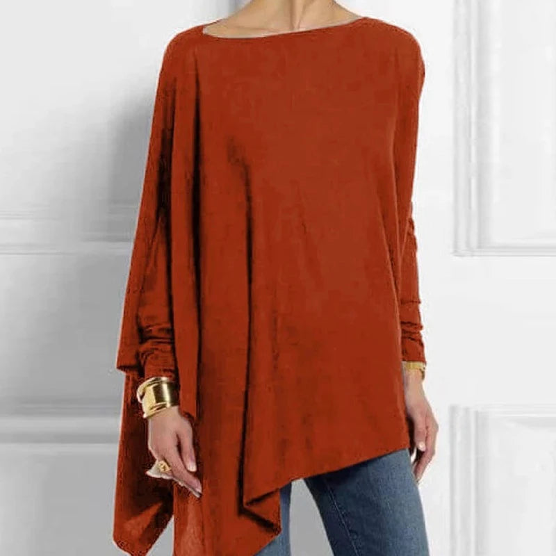 Cotton Irregular Women Blouses Shirt 2022 Autumn Female Solid Pullover Tops Casual O Neck Long Sleeve Blouse Ladies Tunic Blusas - Matrix-studios.com