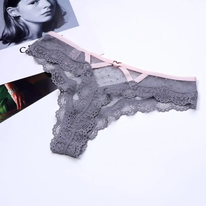 2026 Sexy Lace Panties Women Heart Low-Waist Underpant Hollow Out Thong Female Seamless Underwear  Interest Lingerie - Matrix Studios