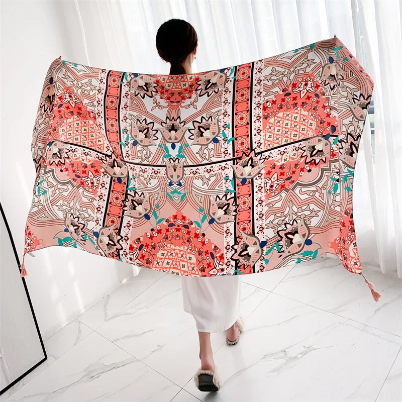 20 Styles 90x180cm Cotton Linen Summer Beach Dress Bikini Cover-ups Sarong Wrap Scarf Women Brazilian Swimsuit Bathing Cover Up - Matrix Studios