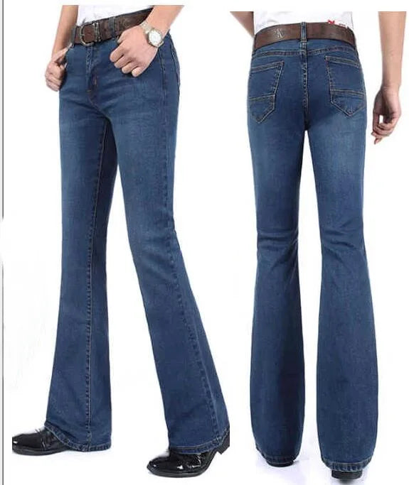 Men's Flare Jeans Mid-Rise Elastic Flare Jeans Fashion Men Flare Jeans Men's Denim Pants Multiple Color Size 26-40 - Matrix Studios