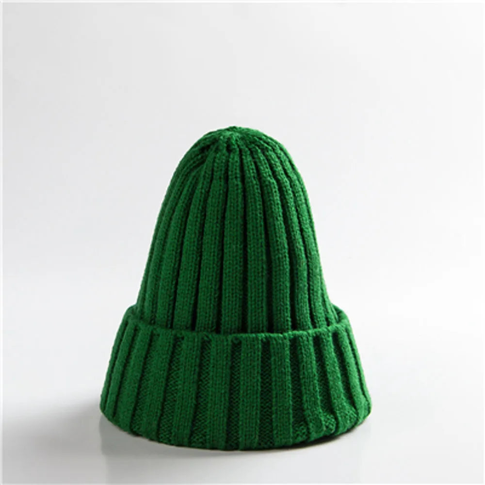 New Candy Colors Winter Women Knitted Hat Warm Soft Trendy Kpop Style Wool Beanie Elegant All-match Cap