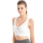 Women's Front Zipper Sports Bra Seamless Shockproof Breathable Fitness Brassiere No Underwire Running Bralette - Matrix Studios