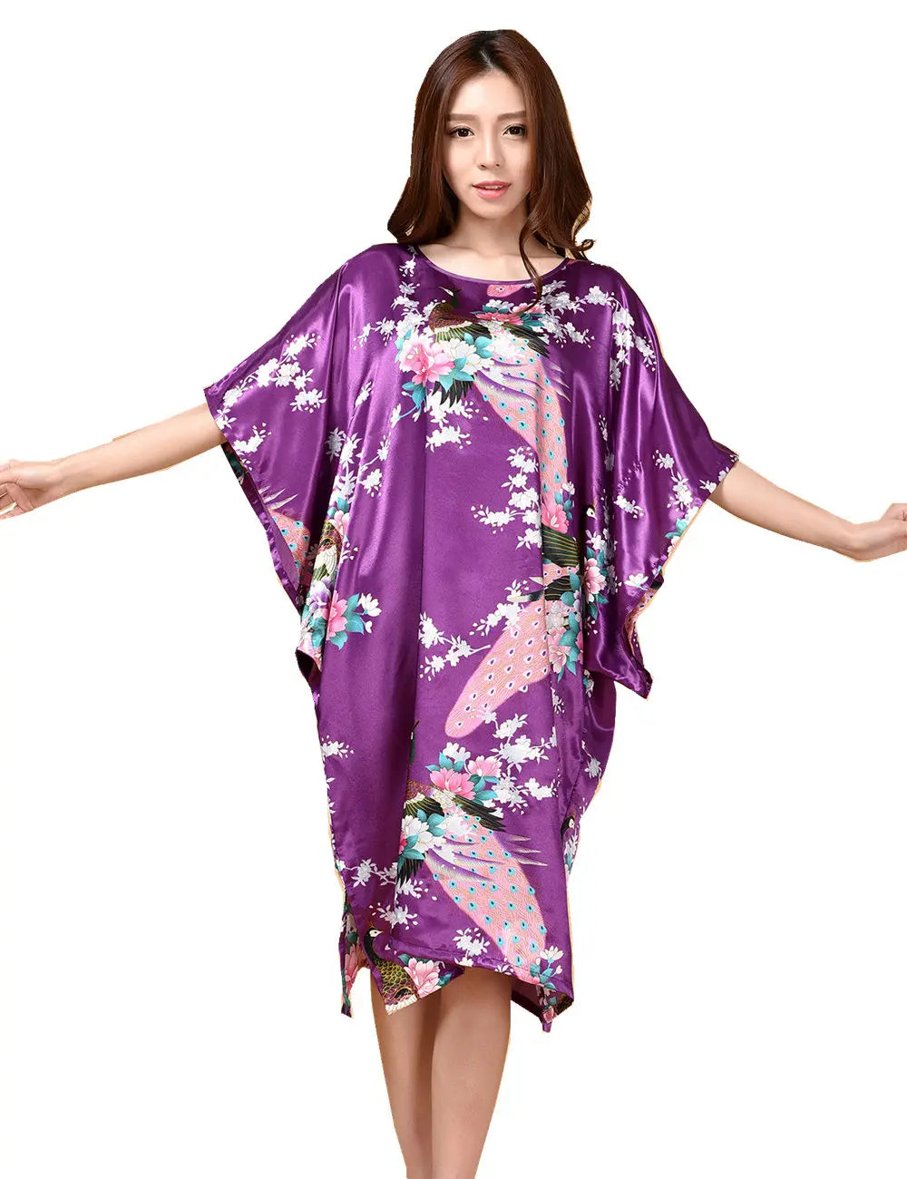 Summer Women Nightgown Print Sleepwear Night Bath Dress Gown Satin Sleep Shirt Sexy Nightshirt Home Clothes Intimate Lingerie - Matrix-studios.com