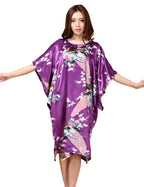 Summer Women Nightgown Print Sleepwear Night Bath Dress Gown Satin Sleep Shirt Sexy Nightshirt Home Clothes Intimate Lingerie - Matrix-studios.com