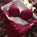 European Style Sexy Bra Set Women Cotton Underwear Sexy Lace Panties Female Push Up Brassiere Fashion Solid Color Lingerie Set - Matrix-studios.com