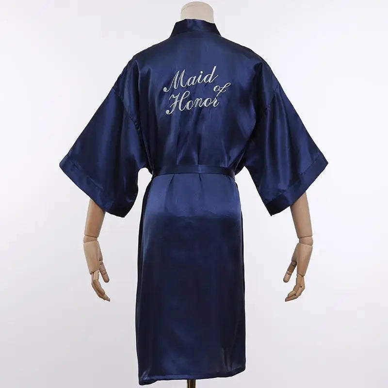 Wedding Bride Bridesmaid Robe Dressing Gown Sexy Women Bathrobe Nightgown Short Sleepwear Casual Flower Kimono Geisha M L XL - Matrix-studios.com