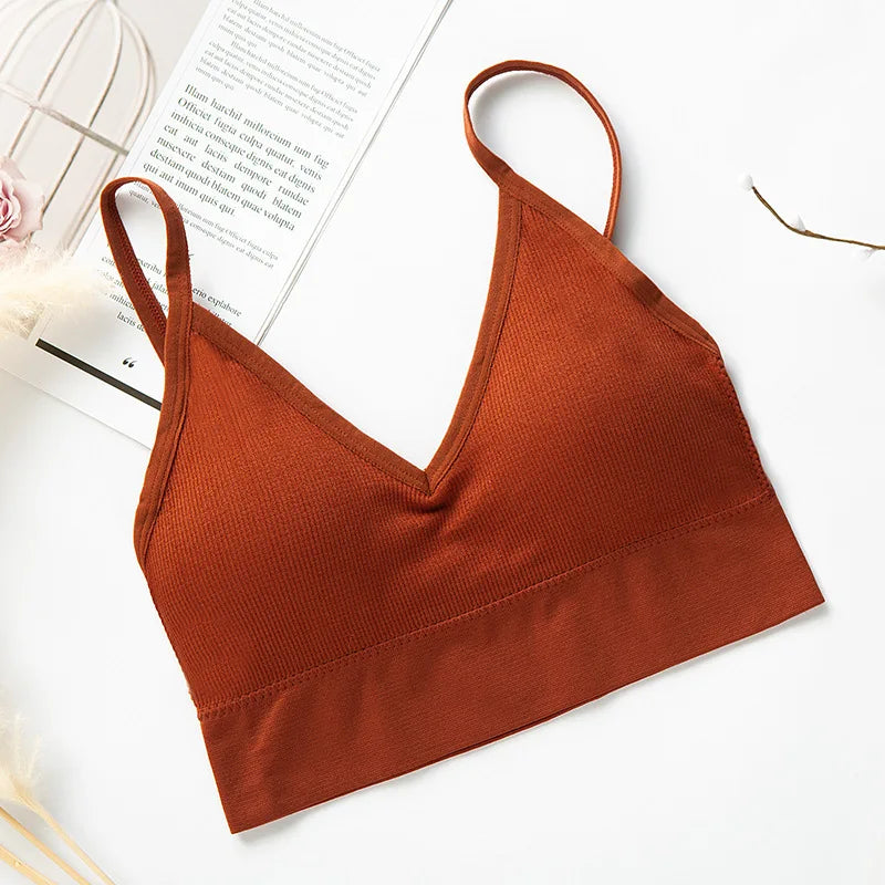 Women's Crop Top Ribbed Tube Top U-Back Comfort Bra Streetwear Camis Sexy Lingerie Seamless Underwear Sports Tank Bralette M-XL - Matrix Studios