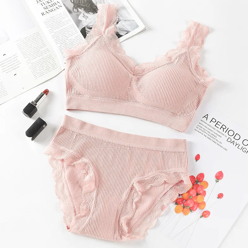 Sexy Women Bra Panties Set Push Up Sports Bra Set Letter Strap Seamless Active Bra Women Lingerie Set Fitness Top Underwear - Matrix-studios.com